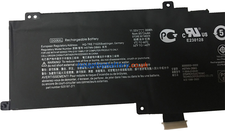 Battery for HP DG06099XL-PL laptop