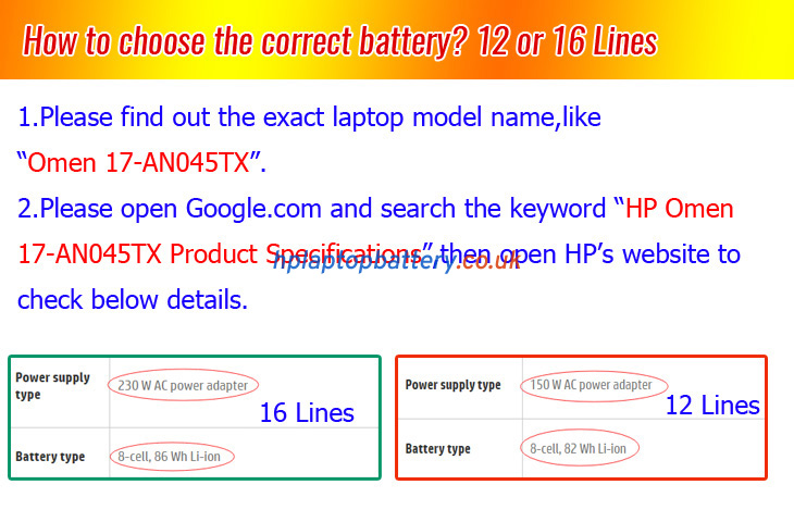 Battery for HP Omen 17-AN044NF laptop