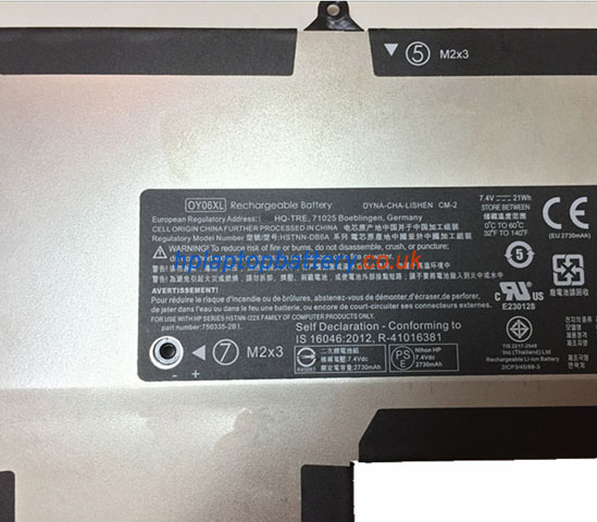 Battery for HP HSTNN-DB6A laptop