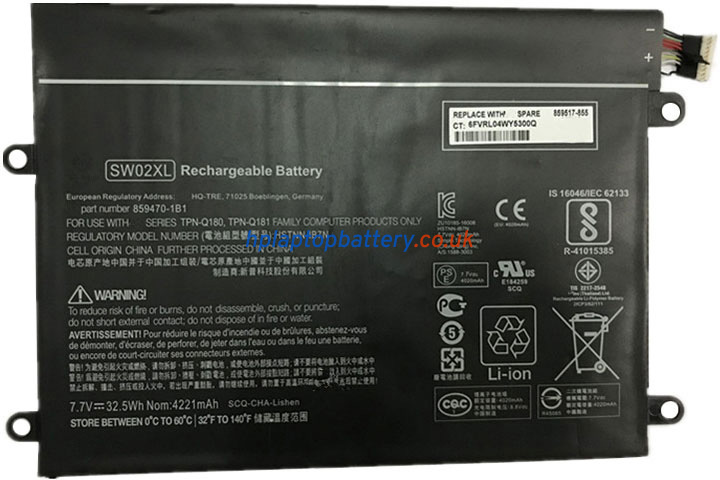 Battery for HP Notebook X2 10-P007TU laptop