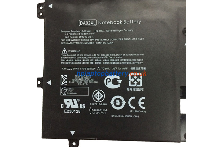 Battery for HP Envy X2 11-G060EZ KEYBOARD DOCK laptop